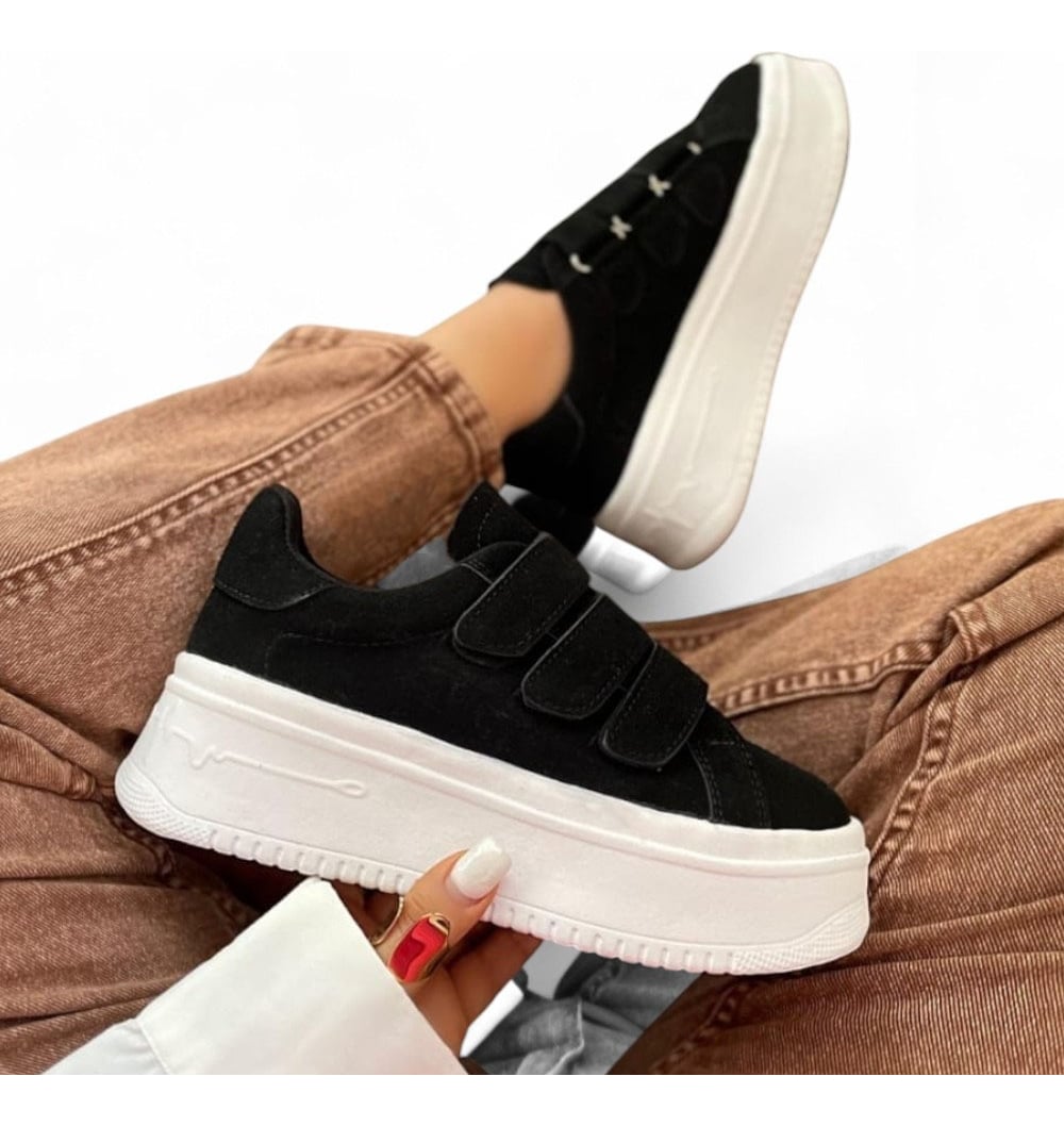 ZAPATILLAS MUJER NEGRO CASUAL TRES PEGAPEGAS 2086L-52 - 2