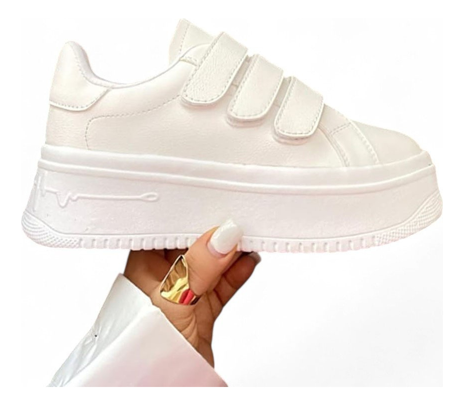 ZAPATILLAS MUJER BLANCO CASUAL TRES PEGAPEGAS 2086L-52 - 1