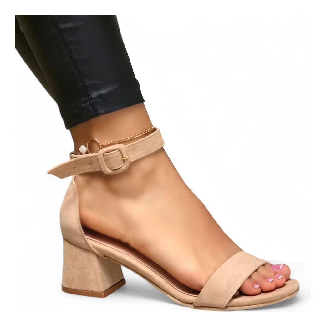 SANDALIAS MUJER BEIGE SUEDER RACO 5 2086L-55 - 1