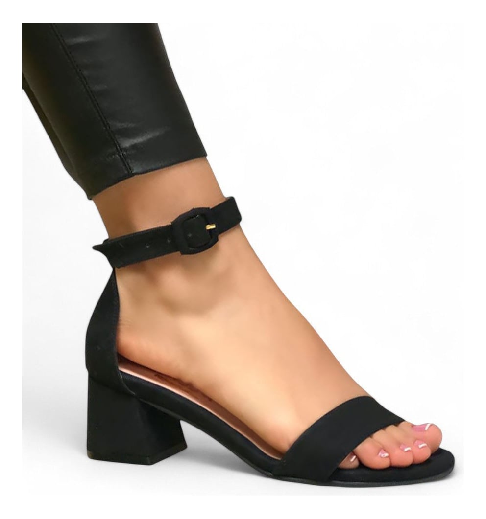 SANDALIAS MUJER NEGRO SUEDER RACO 5 2086L-55 - 1