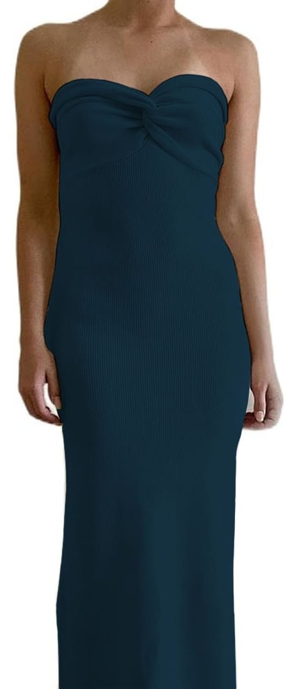 VESTIDO DE ENSUEÑO MUJER TEJIDO JILO ALPINO G359-23 COLOR AZUL MARINO - 1