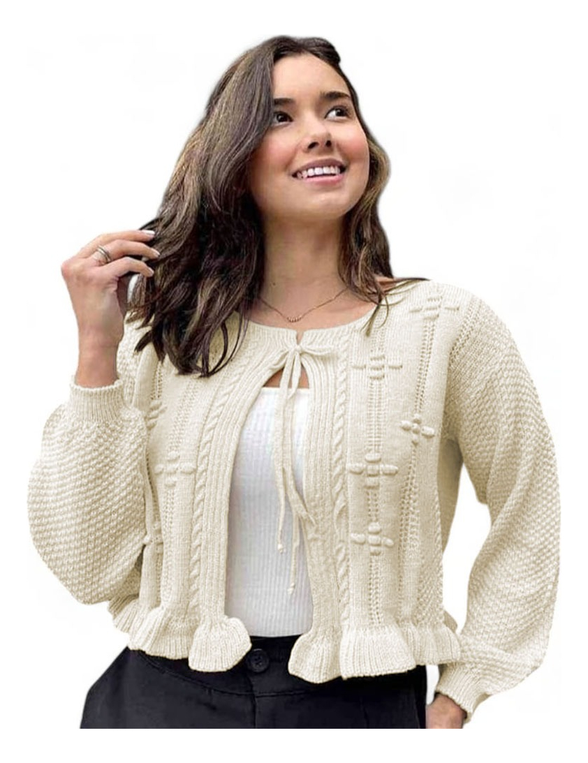 CHOMPA MUJER HILO AIERTO G359-22 COLOR BEIGE - 1