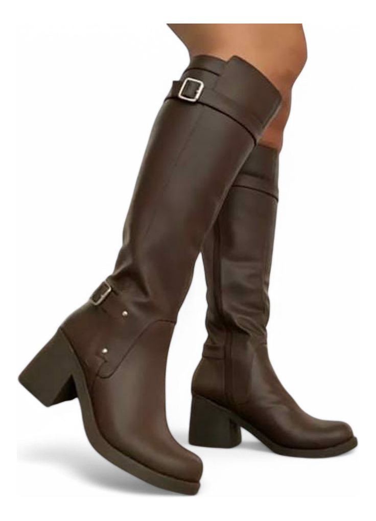 BOTIN MUJER TACO 7 DOBLE HEBILLA 2086L-70 COLOR MARRON - 1