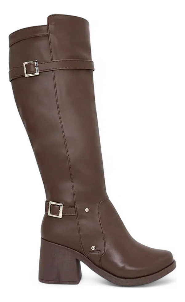 BOTIN MUJER TACO 7 DOBLE HEBILLA 2086L-70 COLOR MARRON - 2