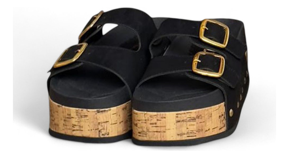 SANDALIA MUJER PLATAFORMA 7 CM 2086L-52 COLOR NEGRO - 2