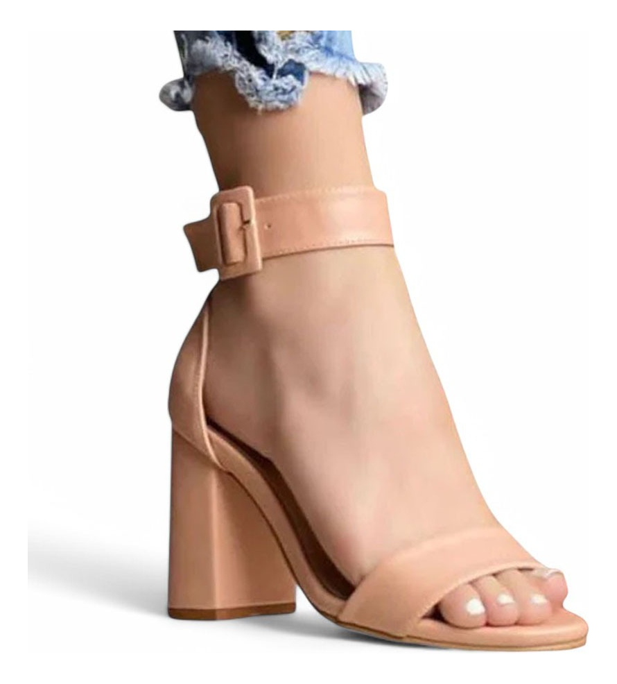 SANDALIA MUJER CLASICO TACO 7 2086L-55 COLOR BEIGE - 1