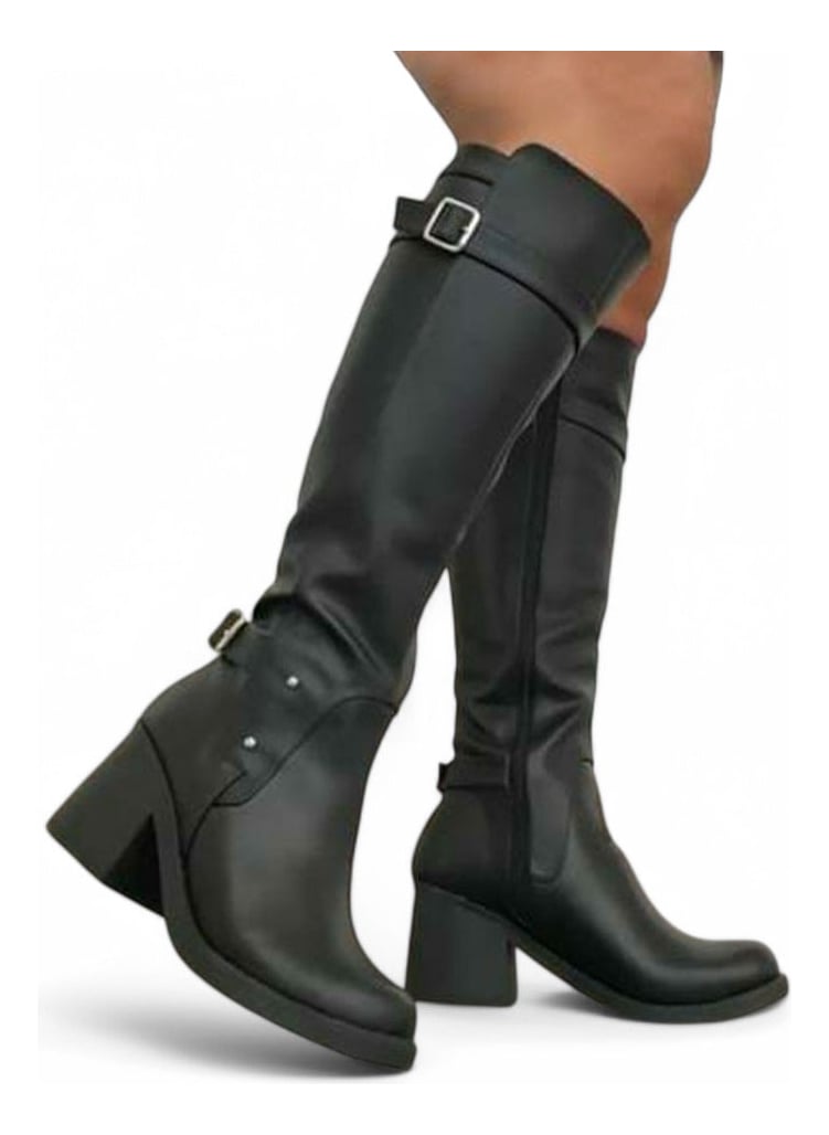 BOTIN MUJER TACO 7 DOBLE HEBILLA 2086L-70 COLOR NEGRO - 2