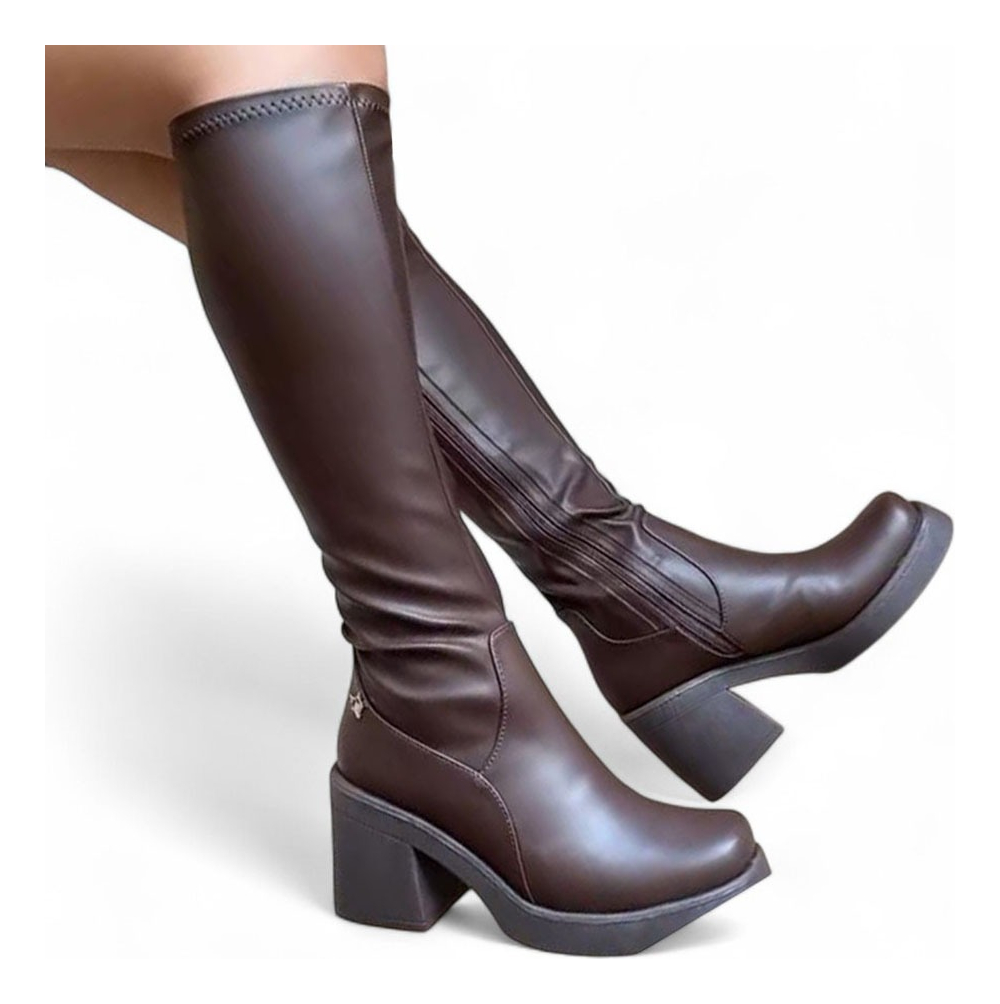 BOTIN MUJER LATEX TACO 7 2086L-75 COLOR MARRON - 2