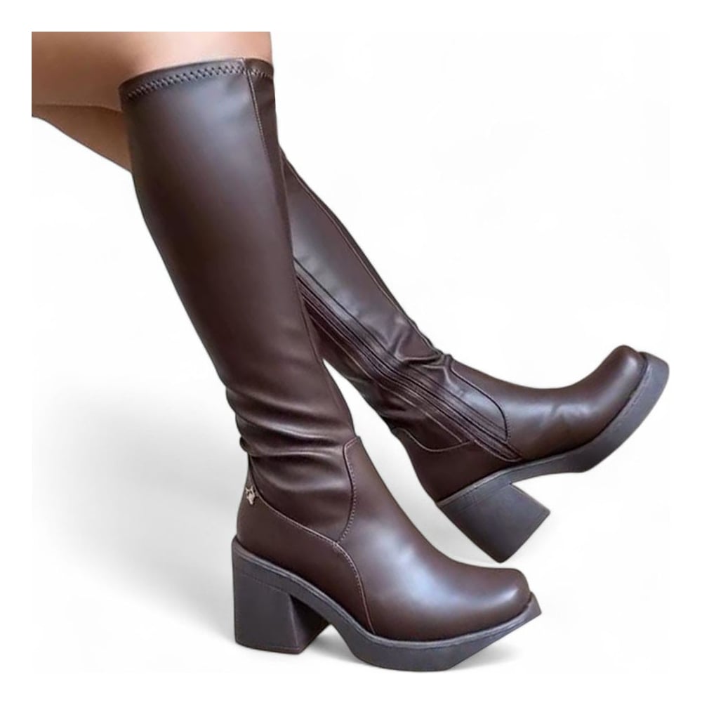 BOTIN MUJER LATEX TACO 7 2086L-75 COLOR MARRON - 2