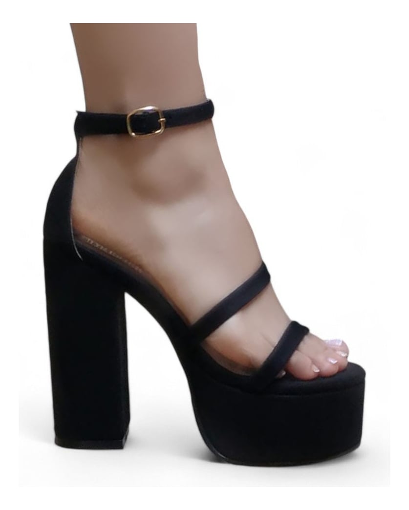 SANDALIA MUJER TACO 12 PLATAFORMA 4 2086L-75 COLOR NEGRO - 2