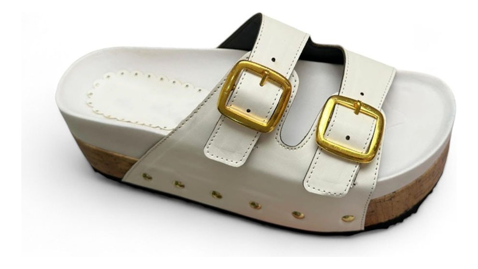 SANDALIA MUJER PLATAFORMA 7 BROCHES 2086L-52 COLOR BLANCO - 3
