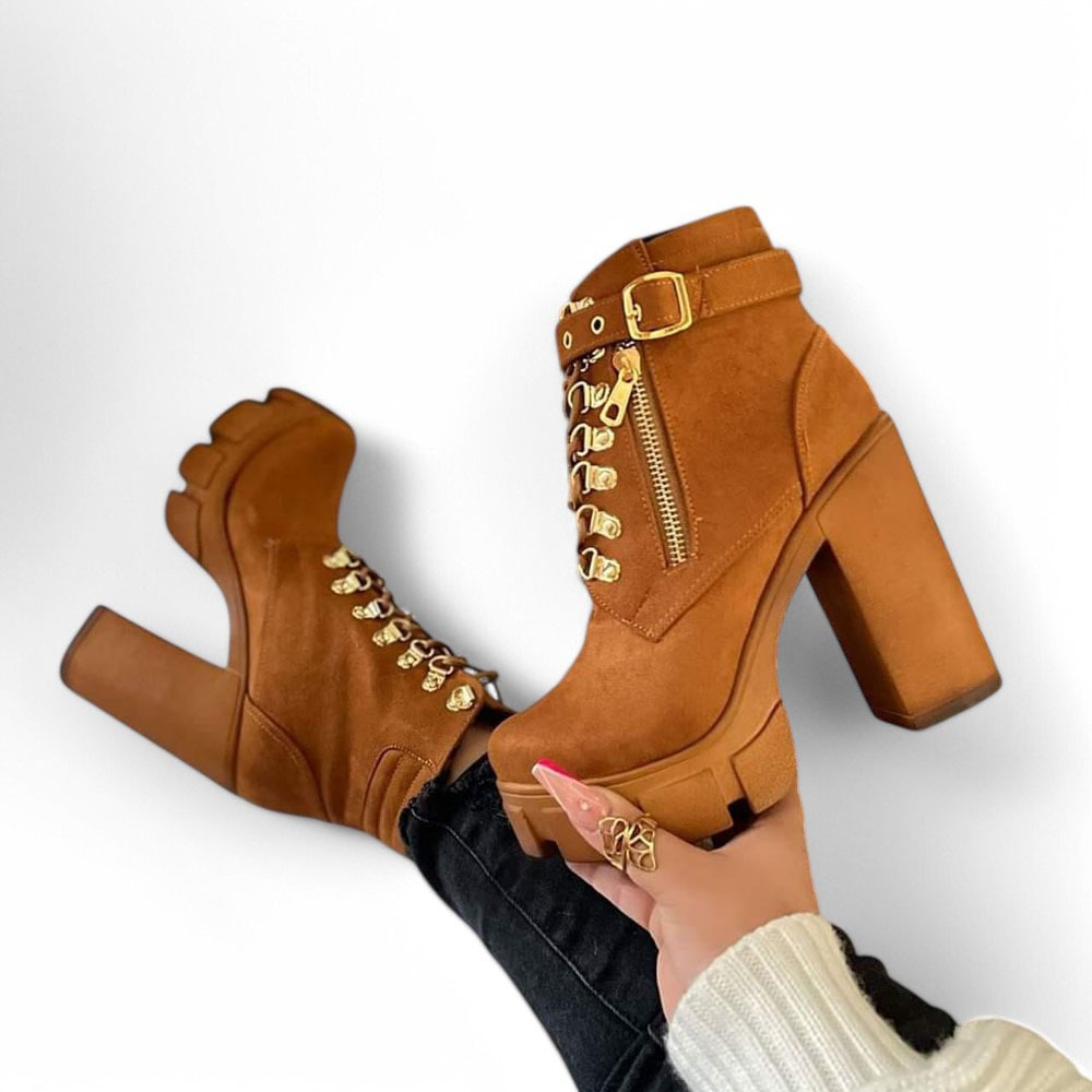 BOTA MUJER TACO 12 GAMUZA 2086L-70 COLOR CAMEL - 1