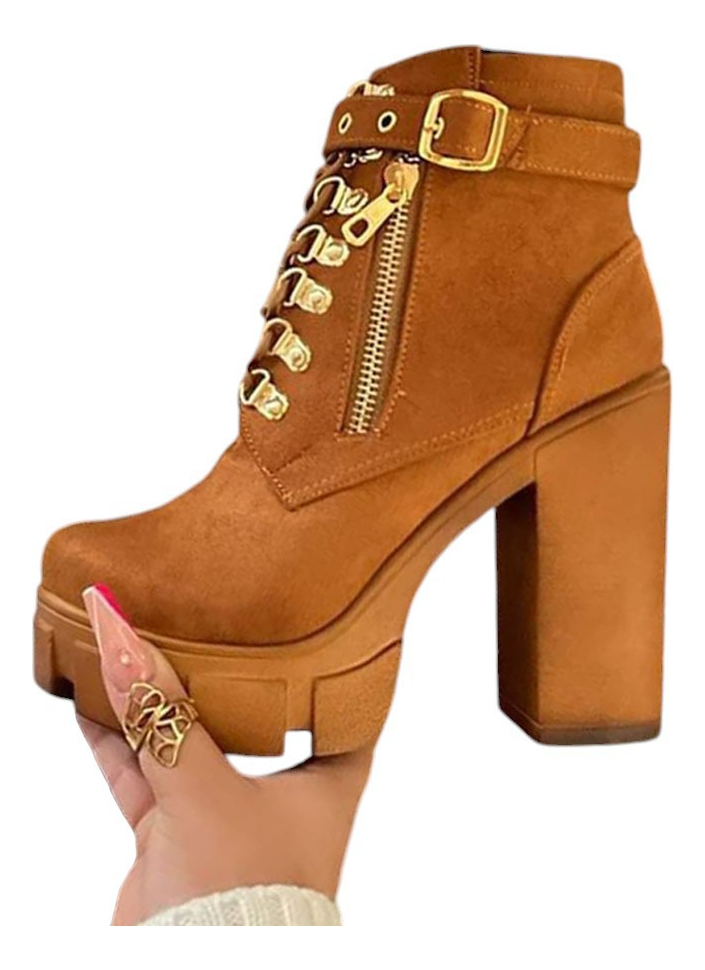 BOTA MUJER TACO 12 GAMUZA 2086L-70 COLOR CAMEL - 2
