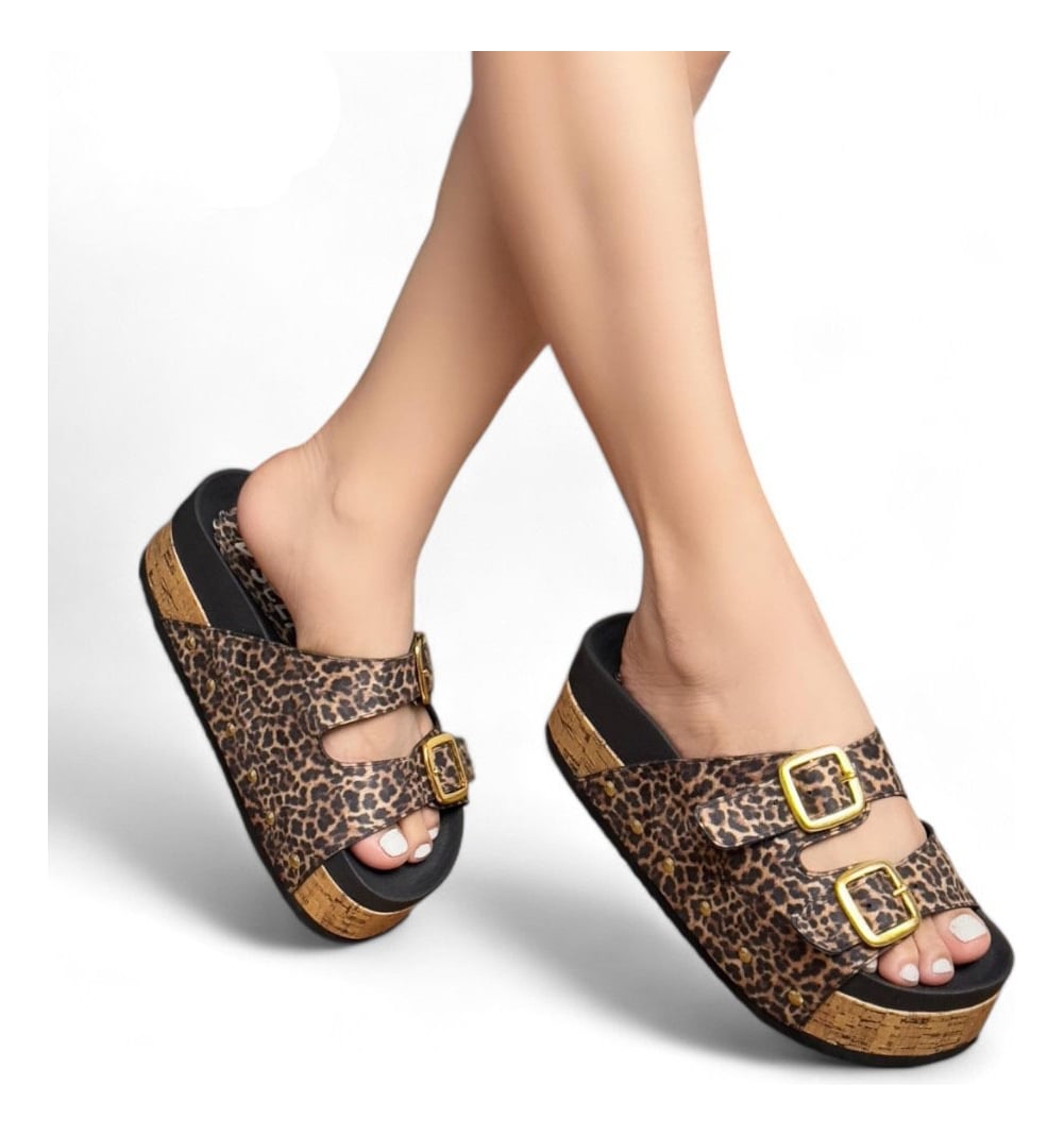 SANDALIA MUJER PLATAFORMA 7 BROCHES 2086L-52 COLOR PRINT - 1