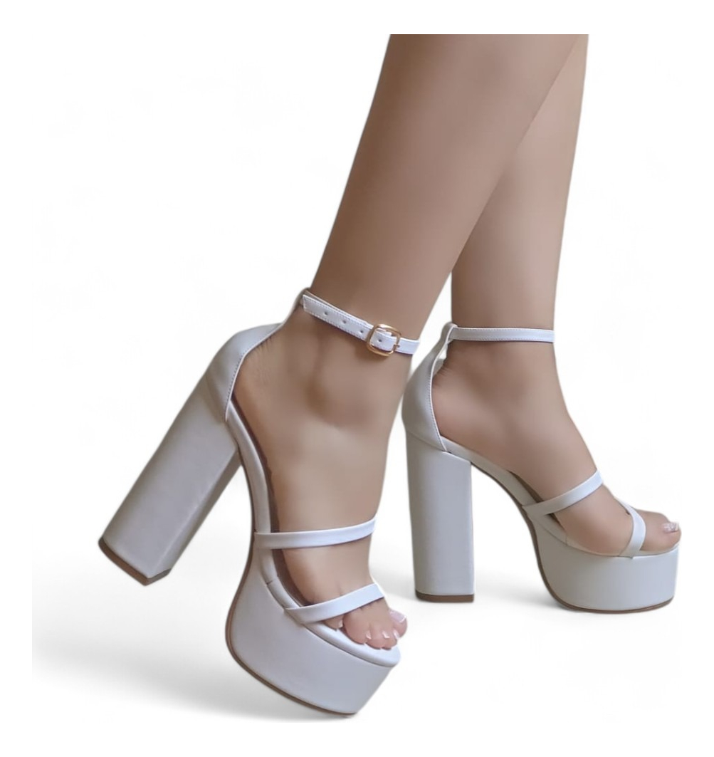 SANDALIA MUJER TACO 12 PLATAFORMA 4 2086L-75 COLOR BLANCO - 2