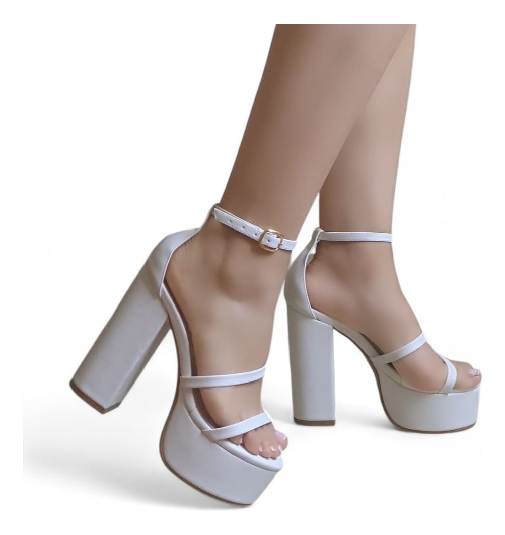 SANDALIA MUJER TACO 12 PLATAFORMA 4 2086L-75 COLOR BLANCO - 2