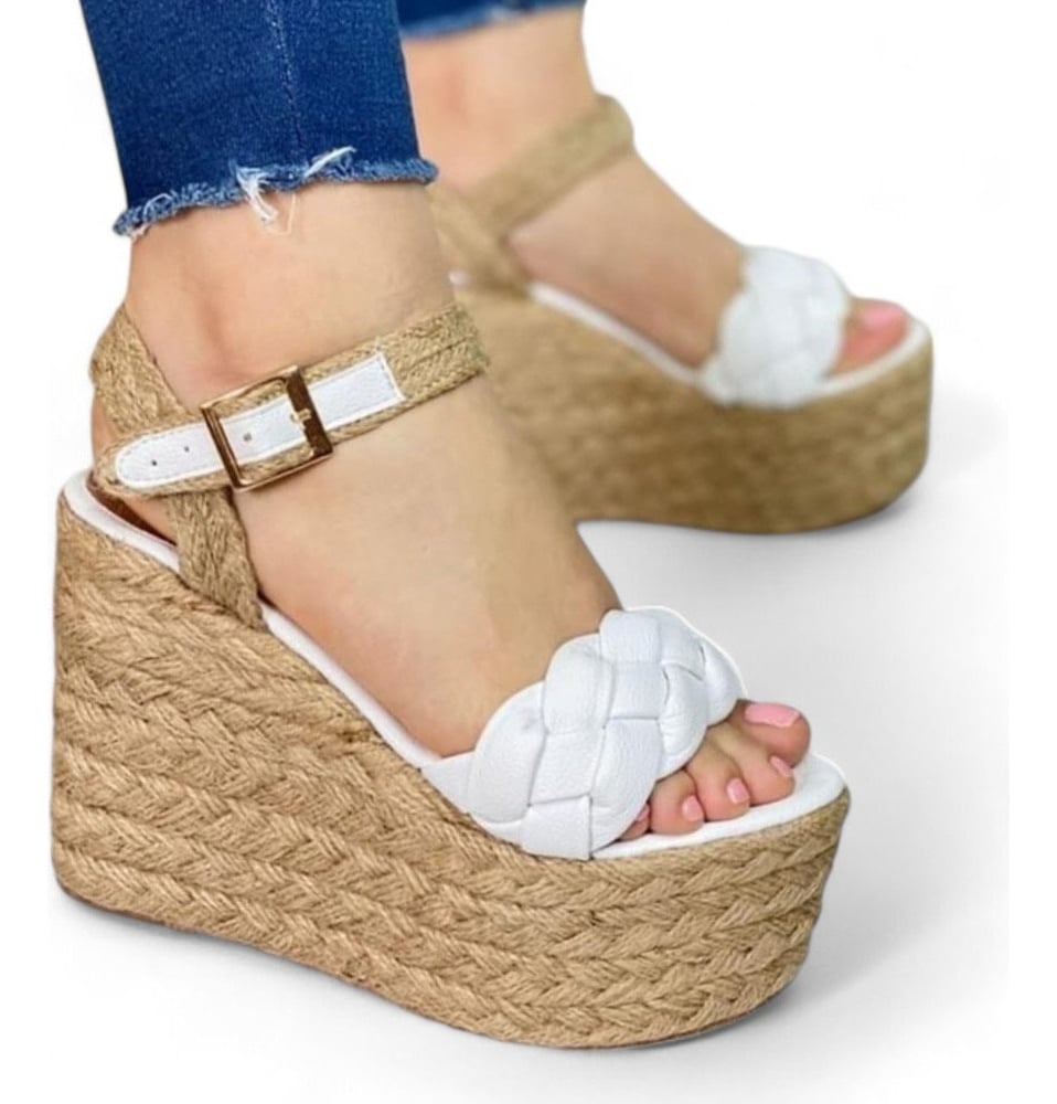 SANDALIA MUJER SELVA TACO 12 PLATAFORMA 5 2086L-55 COLOR BLANCO - 1