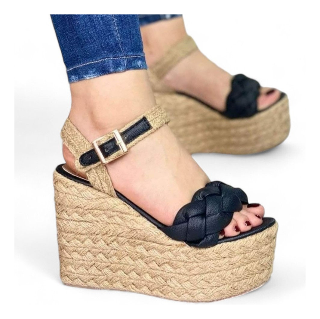 SANDALIA MUJER SELVA TACO 12 PLATAFORMA 5 2086L-55 COLOR NEGRO - 1