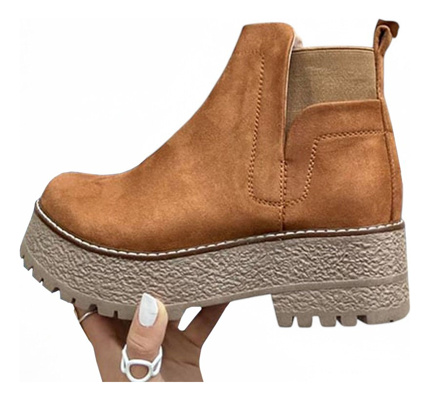BOTIN MUJER PLATAFORMA 5 GAMUZA 2086L-60 COLOR CAMEL - 3