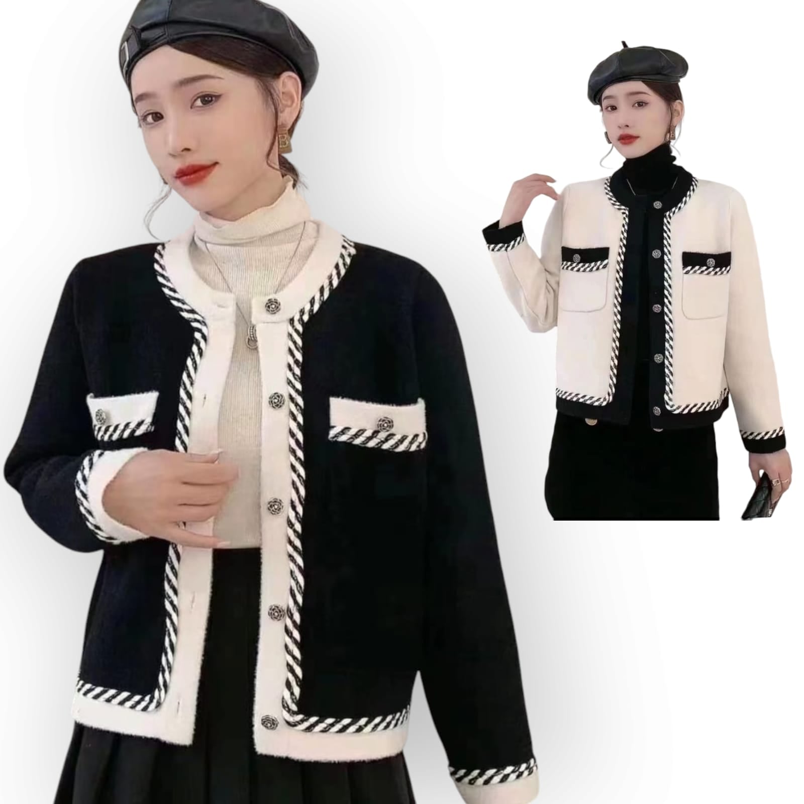 ABRIGO MUJER ABIERVA IMPORT JUL-65 COLOR HUESO - 2