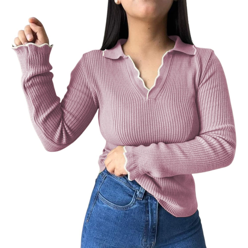 SUETER MUJER HILO MLARGA ONDULADO 359G-21 COLOR LILA - 1