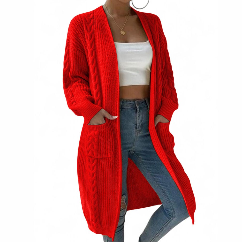 CHOMPA MUJER HILO INVIERNO ABIERTO 359G- 30 COLOR ROJO - 1