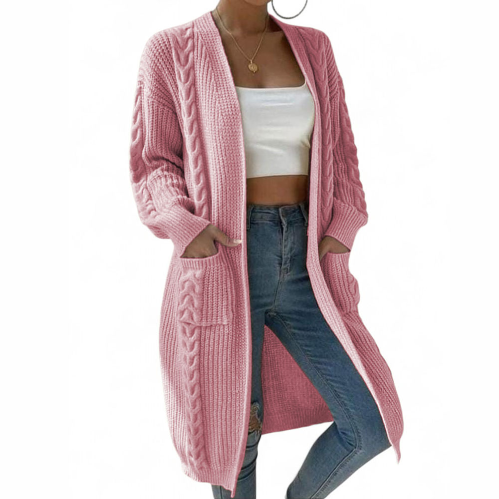 CHOMPA MUJER HILO INVIERNO ABIERTO 359G- 30 COLOR ROSADO - 1