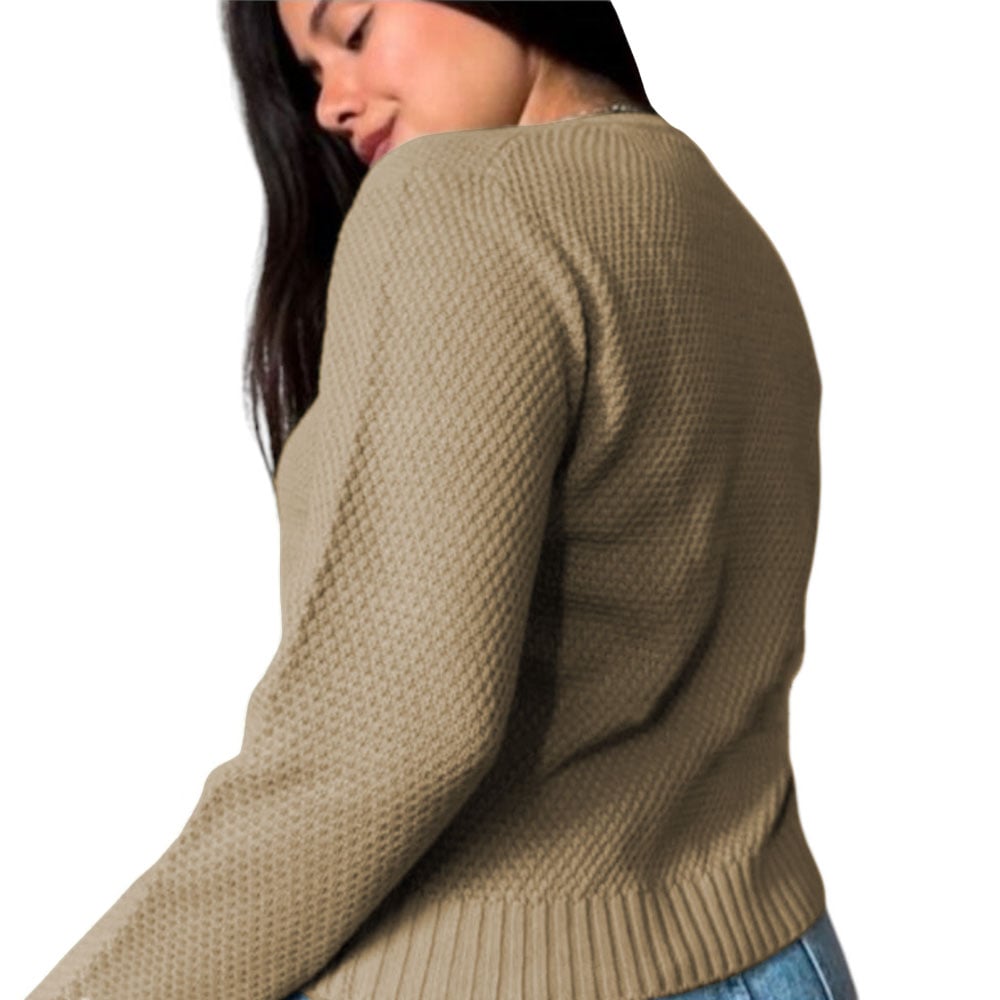 CHOMPA MUJER HILO BOTONES MLARGA MELODY 359G-24 COLOR BEIGE - 2
