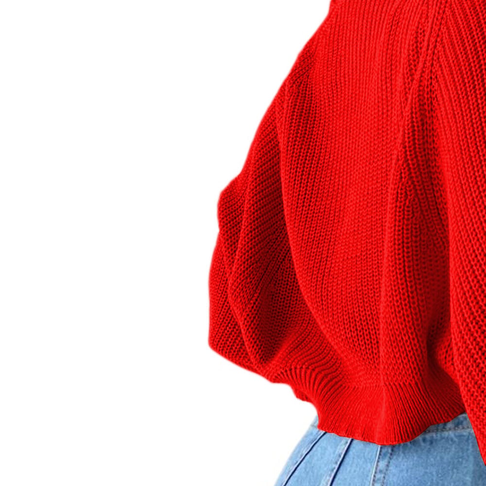 SUETER MUJER HILO MLARGA ABIERTO 359G-21 COLOR ROJO - 2