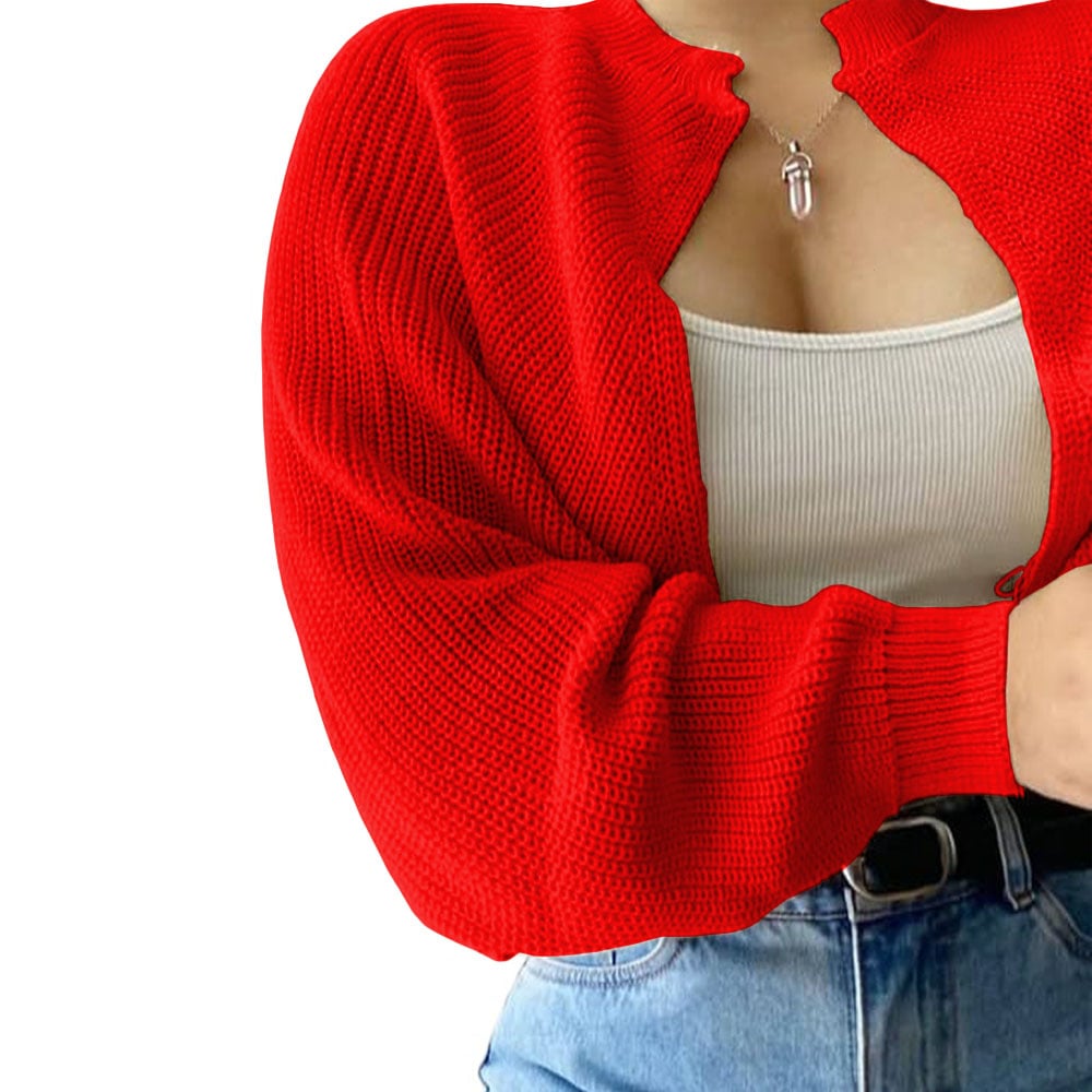 SUETER MUJER HILO MLARGA ABIERTO 359G-21 COLOR ROJO - 3