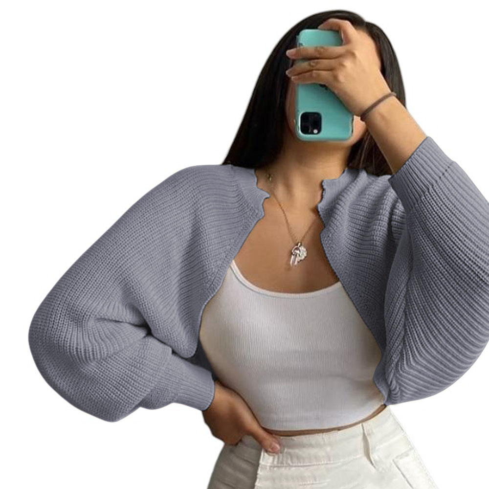 SUETER MUJER HILO MLARGA ABIERTO 359G-21 COLOR GRIS - 1
