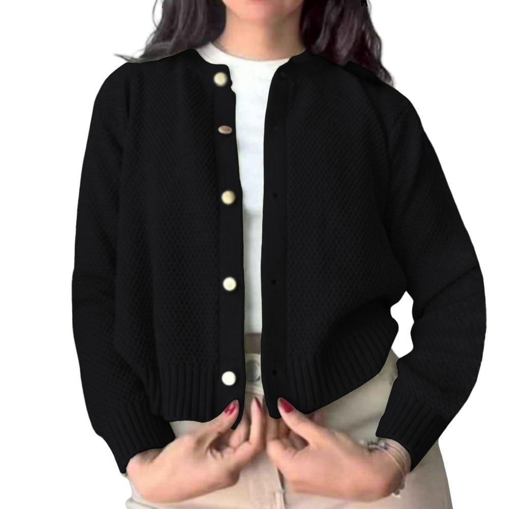 CHOMPA MUJER HILO BOTONES MLARGA MELODY 359G-24 COLOR NEGRO - 1