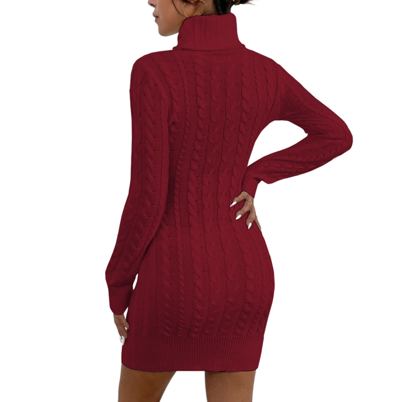 VESTIDO MUJER MLARGA HILO 359G-30 COLOR GUINDA - 2