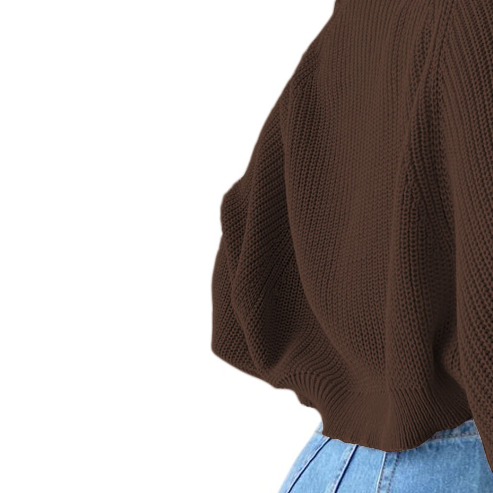 SUETER MUJER HILO MLARGA ABIERTO 359G-21 COLOR MARRON - 2