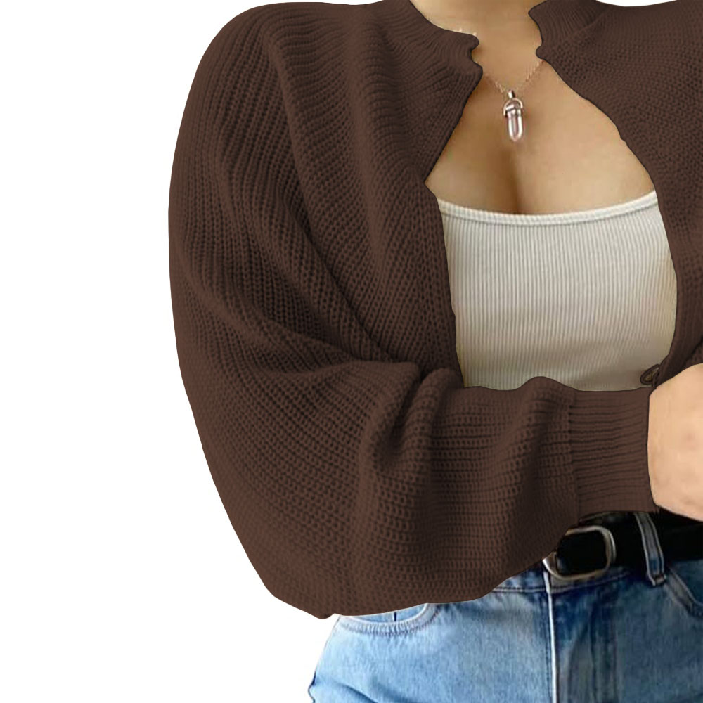 SUETER MUJER HILO MLARGA ABIERTO 359G-21 COLOR MARRON - 3