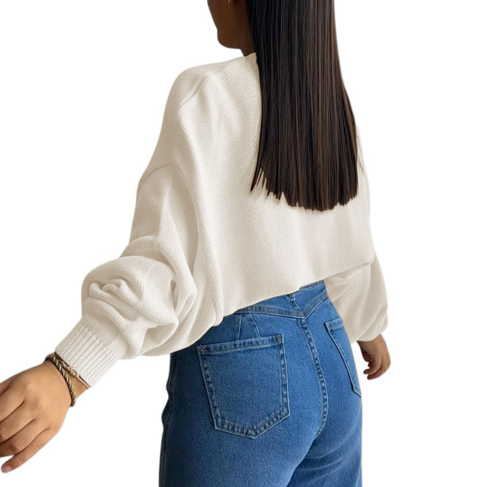 SUETER MUJER HILO CERADA MLARGA 359G-25 COLOR PERLA - 2