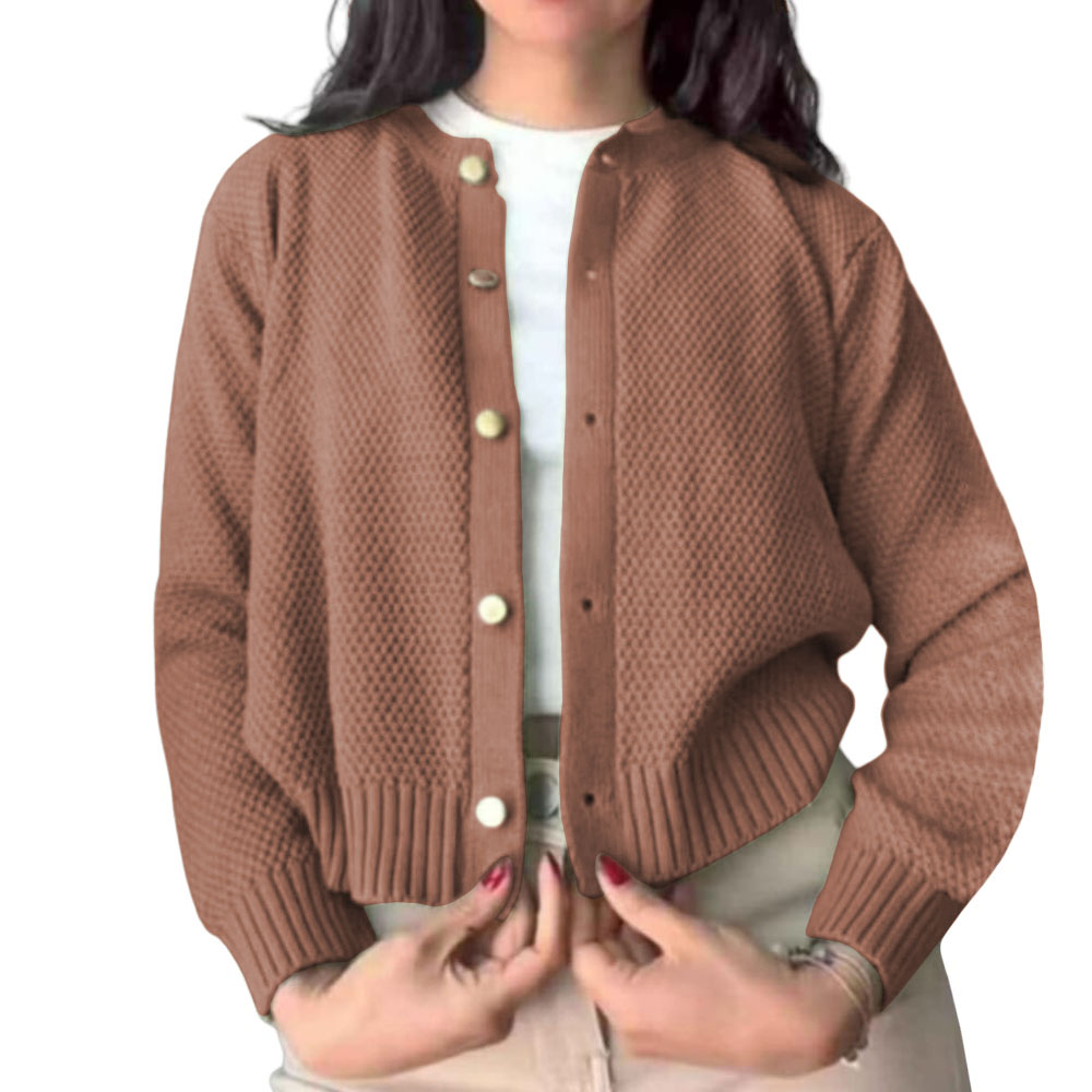 CHOMPA MUJER HILO BOTONES MLARGA MELODY 359G-24 COLOR CAMELLO - 1