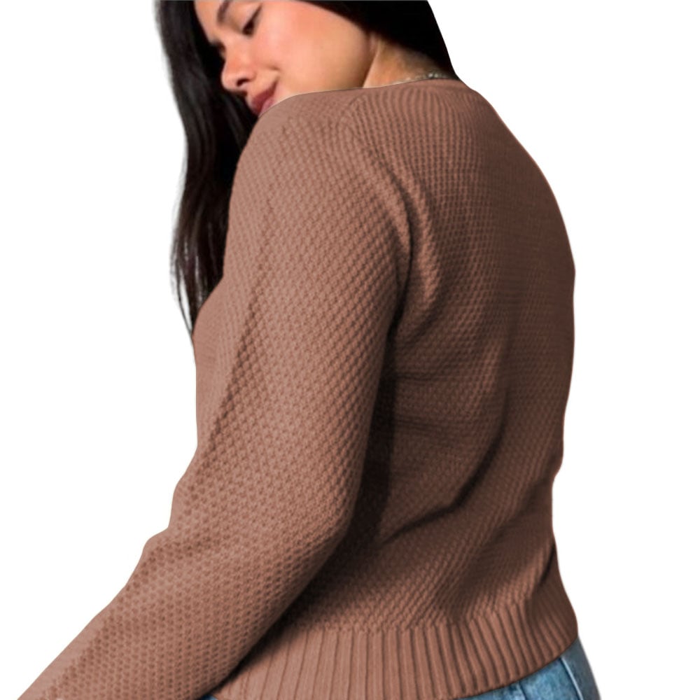 CHOMPA MUJER HILO BOTONES MLARGA MELODY 359G-24 COLOR CAMELLO - 2
