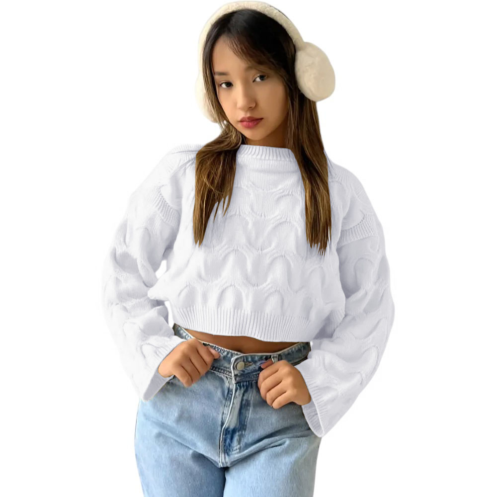 CHOMPA MUJER CERRADA HILO FRANCES 359G-23 COLOR BLANCO - 1