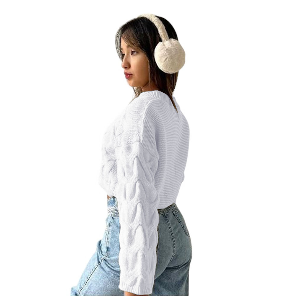 CHOMPA MUJER CERRADA HILO FRANCES 359G-23 COLOR BLANCO - 2