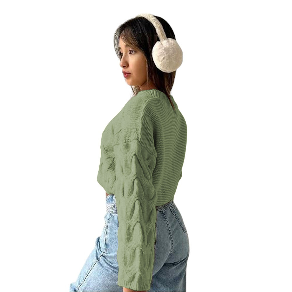 CHOMPA MUJER CERRADA HILO FRANCES 359G-23 COLOR OLIVO - 2