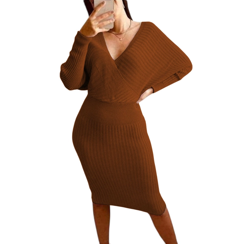 VESTIDO MUJER HILO CRUZADO MLARGA 359G-27 COLOR CAMEL - 1