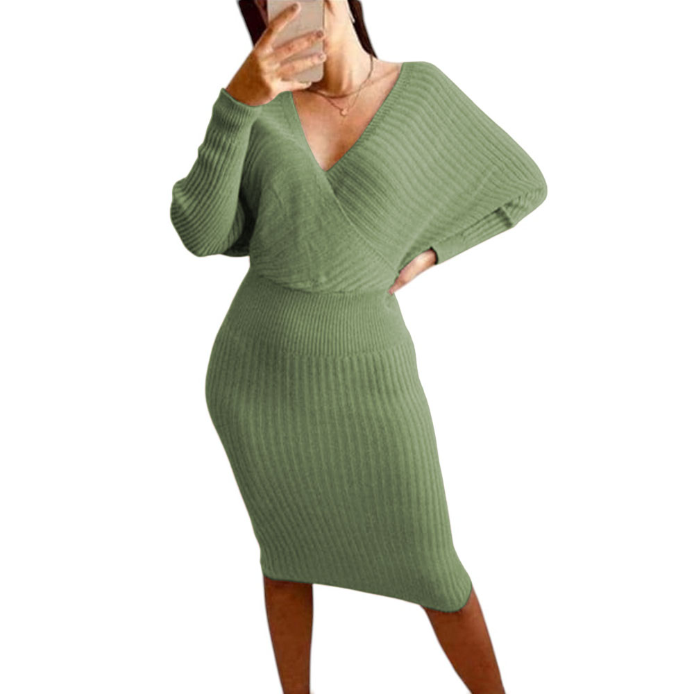 VESTIDO MUJER HILO CRUZADO MLARGA 359G-27 COLOR OLIVO - 1