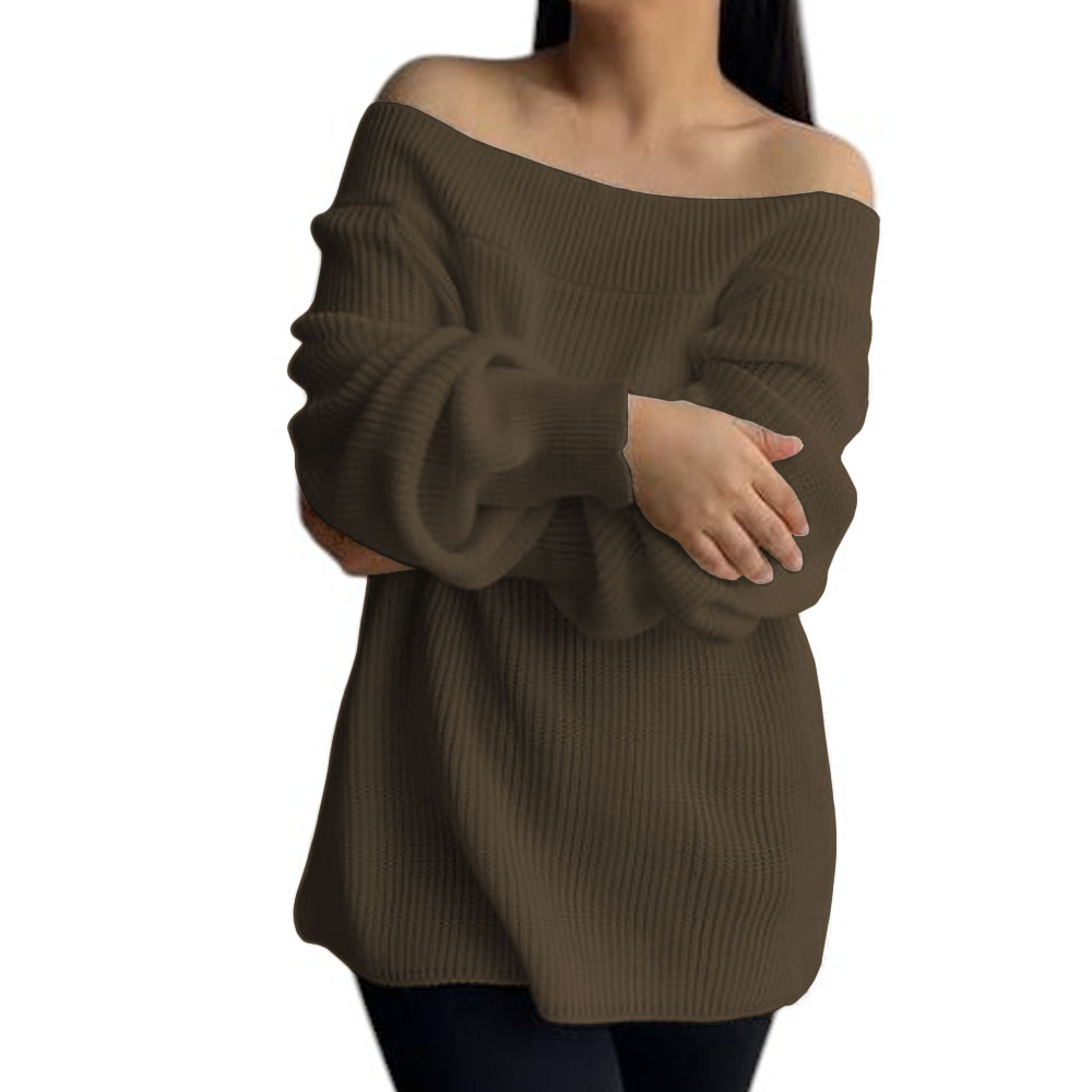 CHOMPA MUJER HOMBROS HILO DRALOM 359G-24 COLOR MARRON - 1