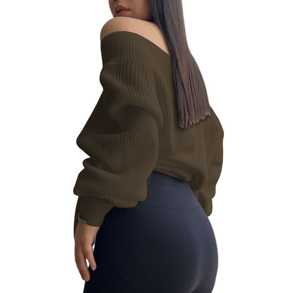 CHOMPA MUJER HOMBROS HILO DRALOM 359G-24 COLOR MARRON - 2