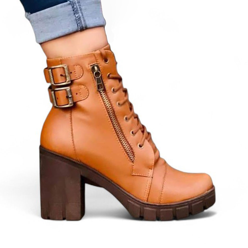 BOTIN MUJER CIERRE TACO 7 2086L-60 COLOR CAMEL - 1