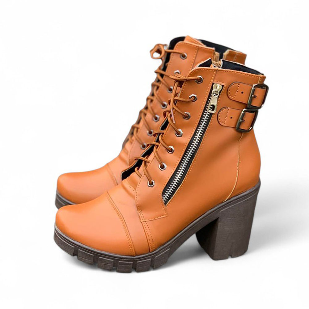 BOTIN MUJER CIERRE TACO 7 2086L-60 COLOR CAMEL - 3