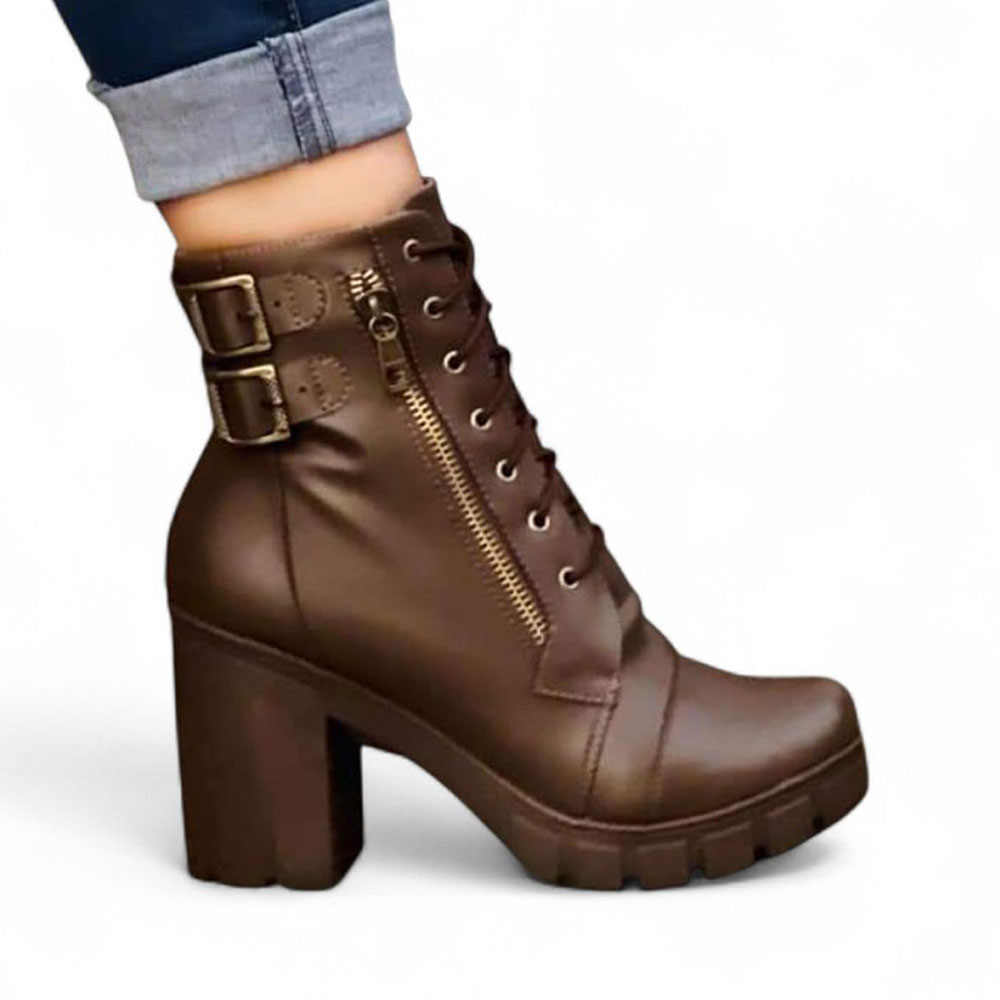 BOTIN MUJER CIERRE TACO 7 2086L-60 COLOR MARRON - 1