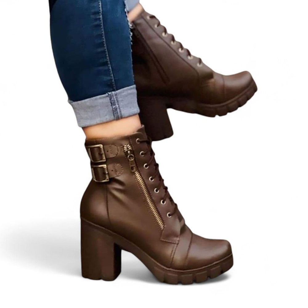 BOTIN MUJER CIERRE TACO 7 2086L-60 COLOR MARRON - 2