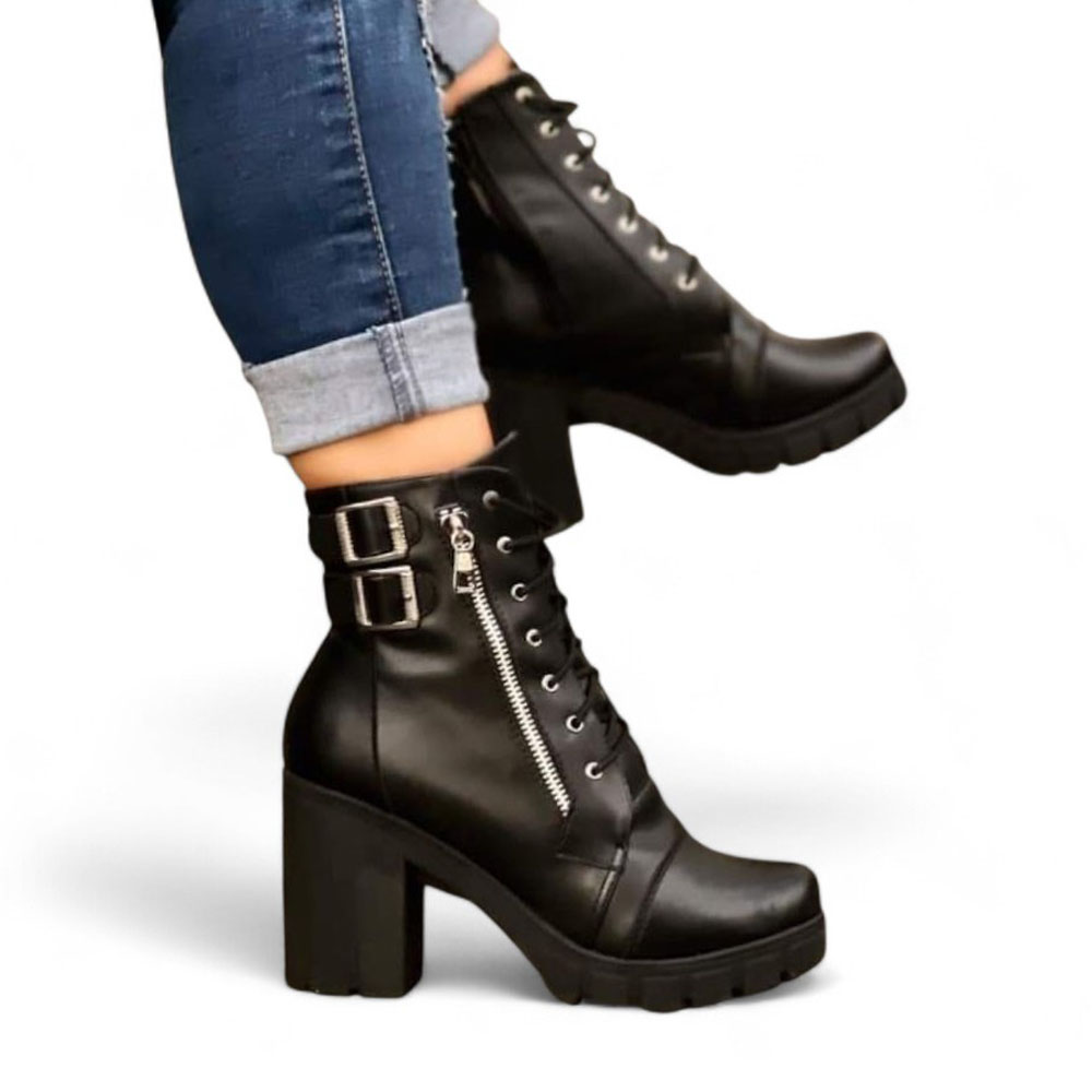 BOTIN MUJER CIERRE TACO 7 2086L-60 COLOR NEGRO - 2